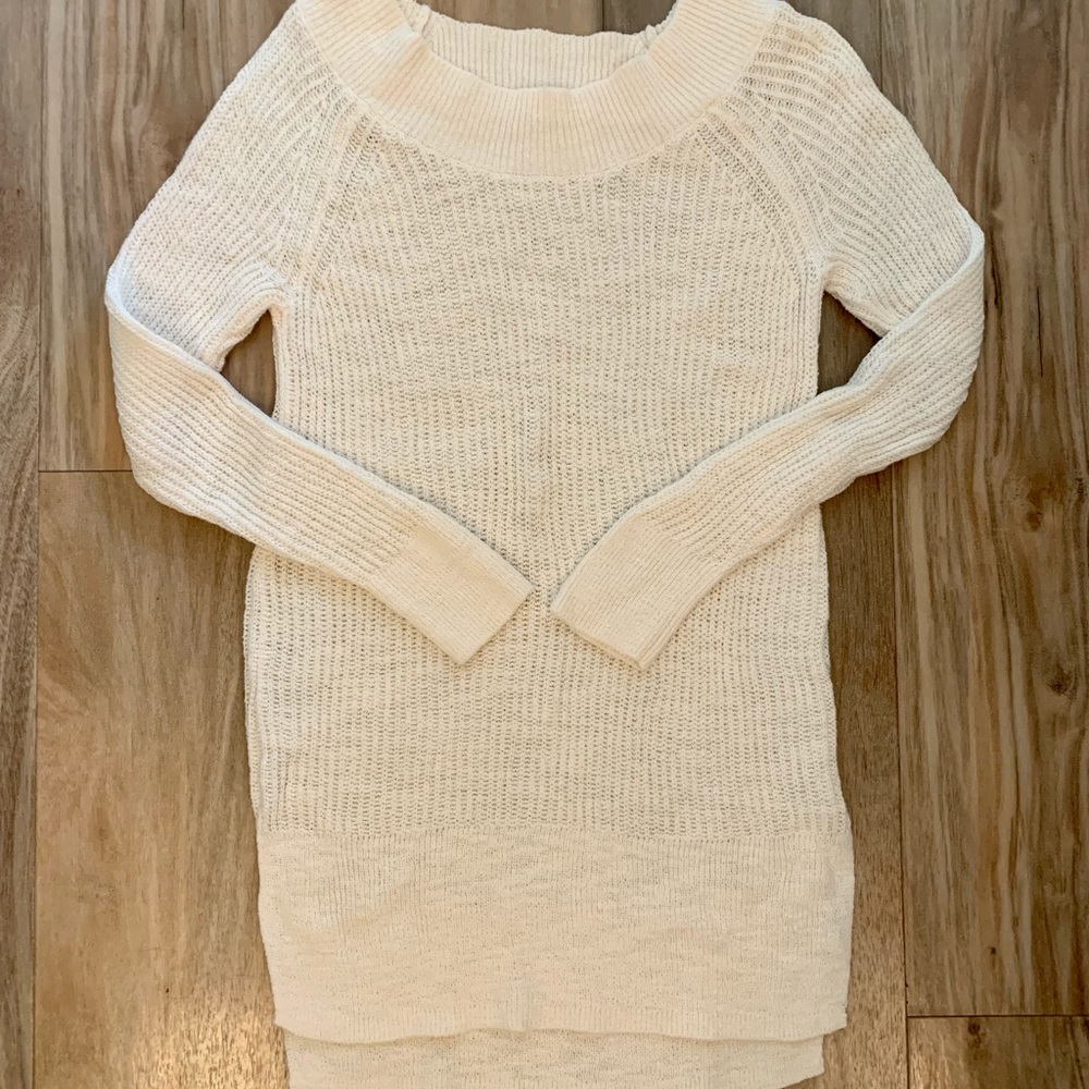 NWOT Women’s Lou & Grey Ivory Knit Scoop Neck Tunic Sweater- Size XS